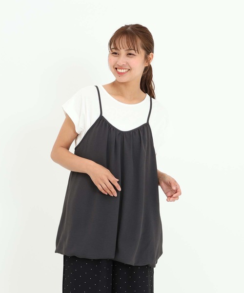 HEART MARKET(ハートマーケット)の「【接触冷感/吸水速乾】シボサテンバルーンキャミチュニック(チュニック・レディース・ブラック/チャコール/ダークブラウン/ナチュラル・FREE)」の19枚目の写真