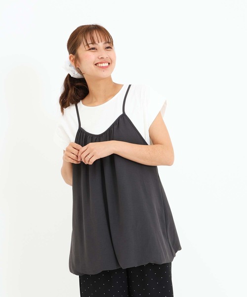HEART MARKET(ハートマーケット)の「【接触冷感/吸水速乾】シボサテンバルーンキャミチュニック(チュニック・レディース・ブラック/チャコール/ダークブラウン/ナチュラル・FREE)」の21枚目の写真