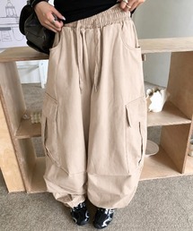 26aw 四色展開/綿100%　ドロストワイドカーゴバルーンパンツ