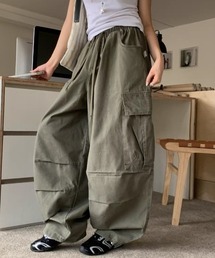 26aw 四色展開/綿100% ドロストワイドカーゴバルーンパンツ