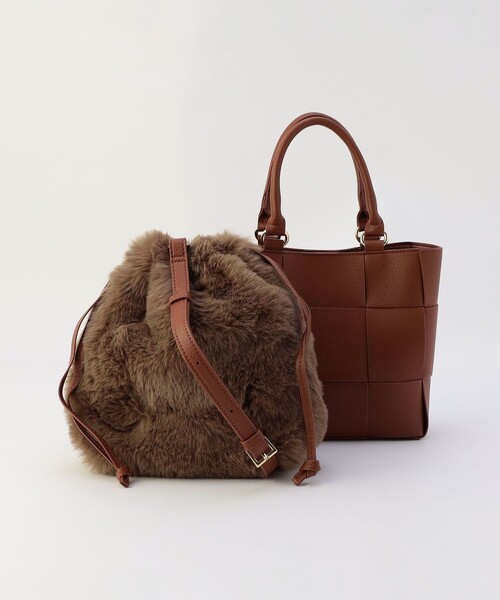MICO COULIER(ミコクリエ)の「PU MESH 4WAY TOTE(トートバッグ・レディース・ブラウン・FREE)」の13枚目の写真