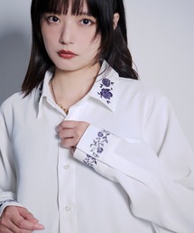Ellno Loset（エルノロゼット）の「【UVカット＆イージーケア】ローズ刺繍シャツ/26LS（シャツ/ブラウス）」