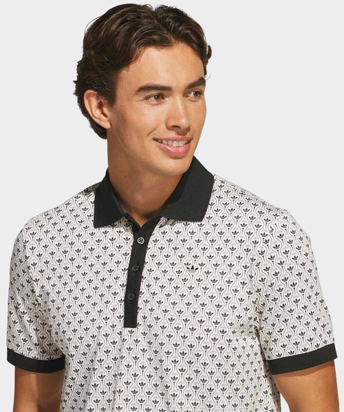 adidas(アディダス)の「オリジナルス オールオーバー トレフォイル ポロ【adidas Golf/アディダスゴルフ】(ポロシャツ・メンズ・ブラック・SMALL/XX-LARGE/LARGE/MEDIUM)」の3枚目の写真