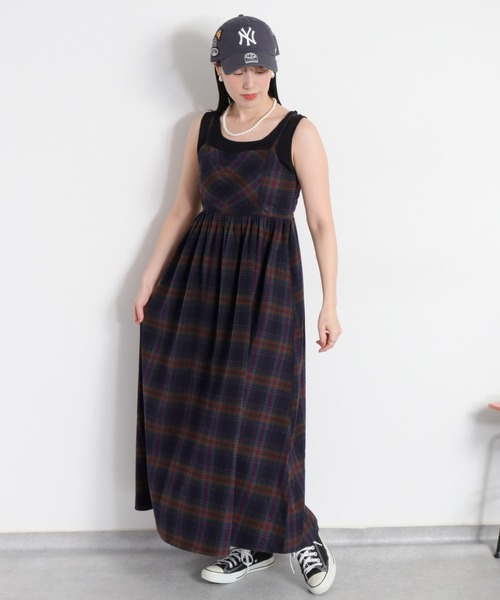 BEVERLY HILLS POLO CLUB(ビバリーヒルズポロクラブ)の「【BEVERLY HILLS POLO CLUB】ネルチェックキャミワンピース(ワンピース・レディース・グレー/ネイビー・M)」の9枚目の写真