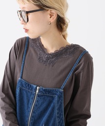 レース付長袖インナー