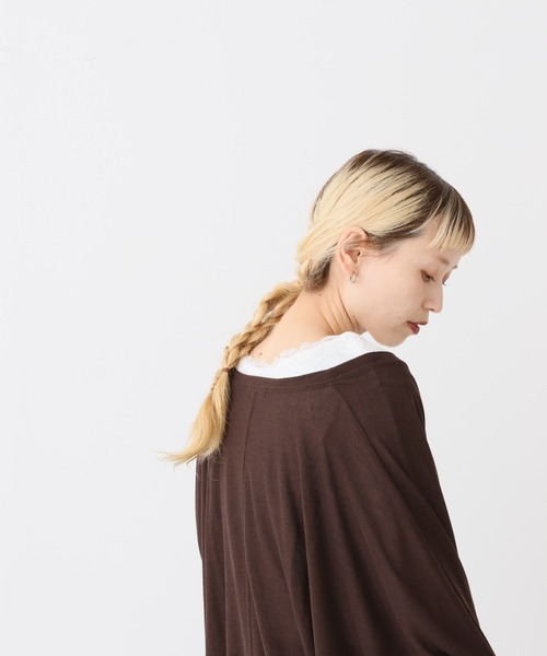 HEART MARKET（ハートマーケット）の「レース付長袖インナー（Tシャツ/カットソー・レディース・ブラック/チャコール/ホワイト/オートミール・LARGE/MEDIUM）」の8枚目の写真