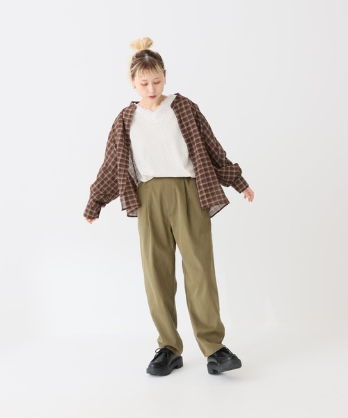 HEART MARKET（ハートマーケット）の「レース付長袖インナー（Tシャツ/カットソー・レディース・ブラック/チャコール/ホワイト/オートミール・LARGE/MEDIUM）」の14枚目の写真