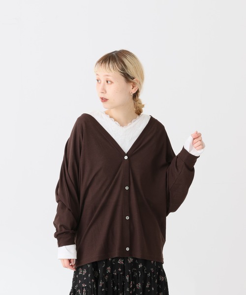 HEART MARKET（ハートマーケット）の「レース付長袖インナー（Tシャツ/カットソー・レディース・ブラック/チャコール/ホワイト/オートミール・LARGE/MEDIUM）」の22枚目の写真