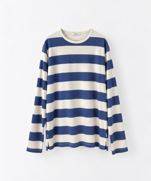 CANAL JEAN（キャナルジーン）の「Lakey Park　太ボーダーロンT（Tシャツ/カットソー・レディース・ブラック/ブルー・ONE SIZE）」の3枚目の写真