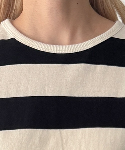 CANAL JEAN（キャナルジーン）の「Lakey Park　太ボーダーロンT（Tシャツ/カットソー・レディース・ブラック/ブルー・ONE SIZE）」の15枚目の写真