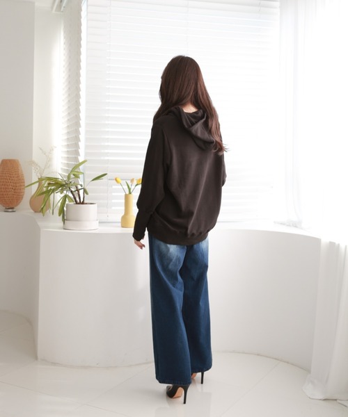 Sleeping Sheep(スリーピングシープ)の「ストレッチワイドデニムパンツ(デニムパンツ・レディース・ワンウォッシュ/ブルー/ネイビー・M/3L/L/LL/4L)」の18枚目の写真