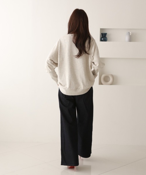 Sleeping Sheep(スリーピングシープ)の「ストレッチワイドデニムパンツ(デニムパンツ・レディース・ワンウォッシュ/ブルー/ネイビー・M/3L/L/LL/4L)」の6枚目の写真