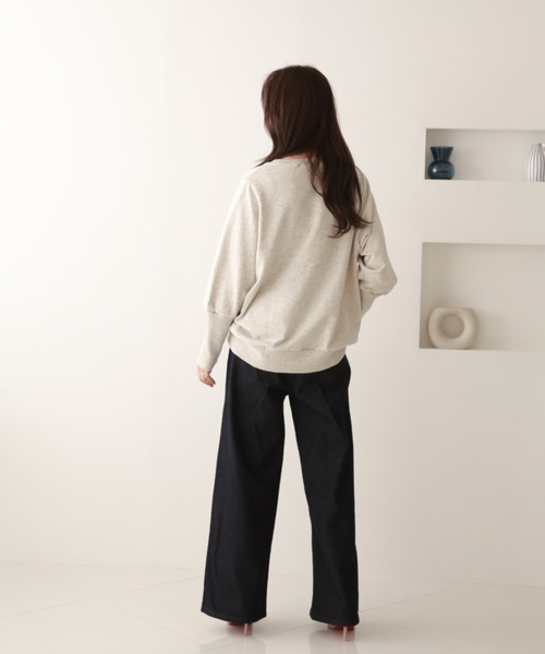 Sleeping Sheep(スリーピングシープ)の「ストレッチワイドデニムパンツ(デニムパンツ・レディース・ワンウォッシュ/ブルー/ネイビー・M/3L/L/LL/4L)」の7枚目の写真