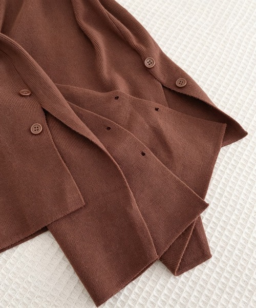 Miniministore（ミニミニストア）の「ニットトップス 長袖 クロスニット 秋冬（ニット/セーター・レディース・グレー/ブラック/ブラウン/ライトベージュ・FREE）」の15枚目の写真