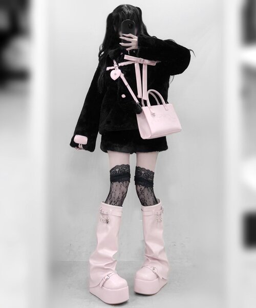 OLIVE des OLIVE(オリーブデオリーブ)の「【インフルエンサー企画】miko ribbon fur coat(その他アウター・レディース・ピンク/ブラック・FREE)」の8枚目の写真