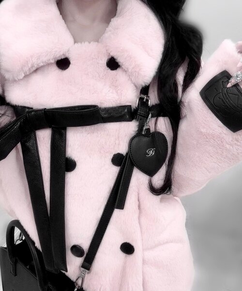 OLIVE des OLIVE(オリーブデオリーブ)の「【インフルエンサー企画】miko ribbon fur coat(その他アウター・レディース・ピンク/ブラック・FREE)」の12枚目の写真
