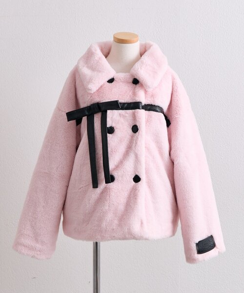 OLIVE des OLIVE(オリーブデオリーブ)の「【インフルエンサー企画】miko ribbon fur coat(その他アウター・レディース・ピンク/ブラック・FREE)」の18枚目の写真