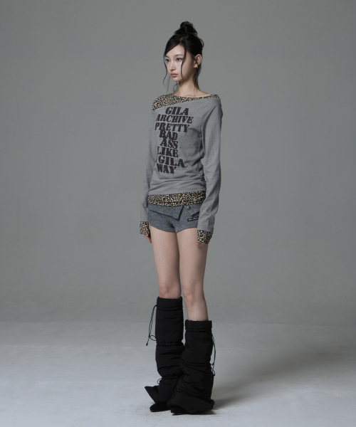 GILAARCHIVE（ギラアーカイブ）の「レオパードレイヤード P.B.A ロングスリーブ_グレー（Tシャツ/カットソー・レディース・その他・FREE）」の3枚目の写真