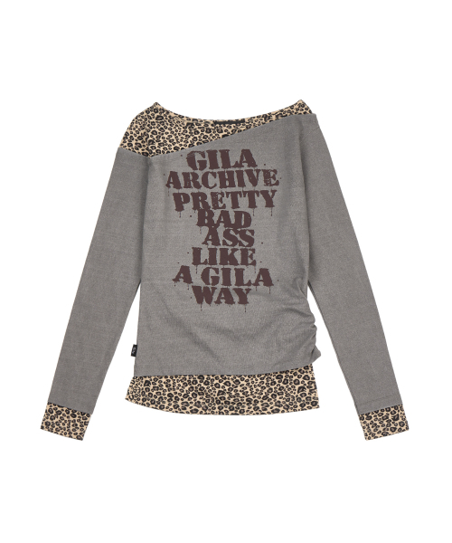 GILAARCHIVE（ギラアーカイブ）の「レオパードレイヤード P.B.A ロングスリーブ_グレー（Tシャツ/カットソー・レディース・その他・FREE）」の5枚目の写真