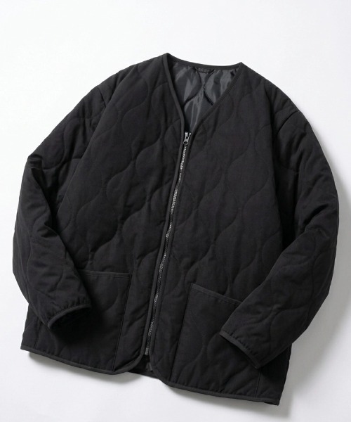 2026AW ナイロン中綿キルティング ノーカラージャケット レディース