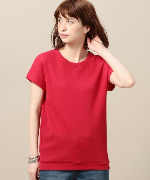 BEAUTY&YOUTH UNITED ARROWS(ビューティーアンドユースユナイテッドアローズ)の「BY ライトワッフルショートスリーブ◆(Tシャツ/カットソー・レディース・ホワイト/ベージュ/レッド/その他1/ブラック・FREE)」の4枚目の写真