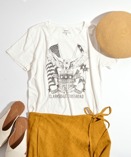 SHIPS（シップス）の「プリントTee◇（Tシャツ/カットソー・レディース・ブラック/ブラック系その他/オフホワイト/ブラック系その他2/グレー系その他・ONE SIZE）」の2枚目の写真