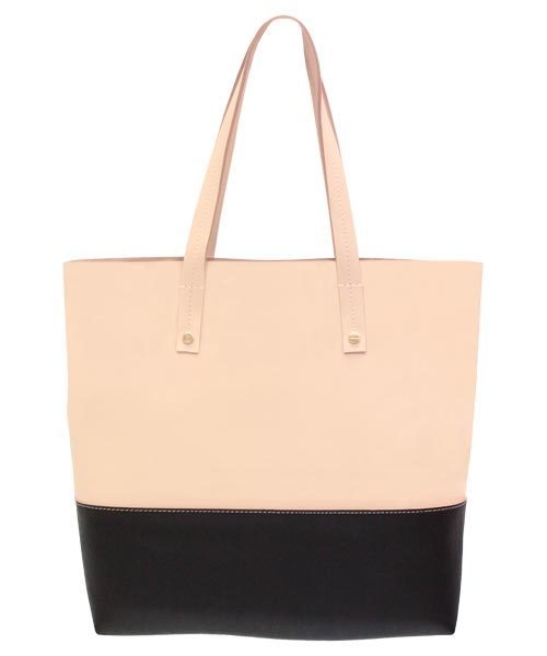 sankyo shokai（サンキョウショウカイ）の「バイカラー フェイクレザー トートバッグ（トートバッグ・レディース・その他3/その他5/その他1/その他2/その他4/キャメル/ブラック×レッド/ピンク×イエロー/ピンクベージュ/コーラルピンク・FREE）」の7枚目の写真