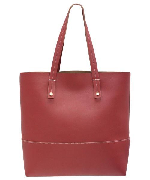 sankyo shokai（サンキョウショウカイ）の「バイカラー フェイクレザー トートバッグ（トートバッグ・レディース・その他3/その他5/その他1/その他2/その他4/キャメル/ブラック×レッド/ピンク×イエロー/ピンクベージュ/コーラルピンク・FREE）」の10枚目の写真