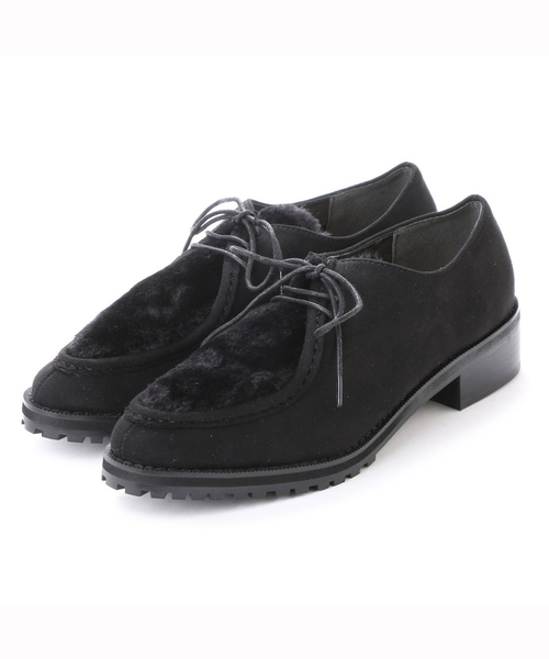 Mathilda マチルダ の Mathilda ファーレースアップローファーシューズ Mj25 ドレスシューズ Wear