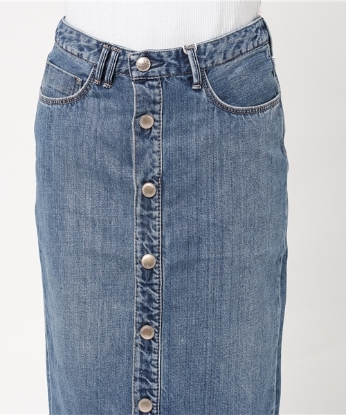Moname（モナーム）の「Moname   タイトスカート デニム   MIDDLE SKIRT(ミドルスカート)/41173231 　（デニムスカート・レディース・ライトブルー・S/M）」の12枚目の写真