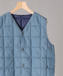417 EDIFICE | ◆TAION / タイオン V NECK DENIM BUTTON ダウンベスト(ダウンベスト)