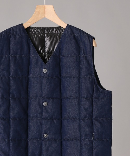 417 EDIFICE（フォーワンセブンエディフィス）の「◇TAION / タイオン V NECK DENIM BUTTON ダウンベスト（ダウンベスト・メンズ・ネイビー/ブルー系その他・SMALL/MEDIUM/LARGE/X-LARGE）」の2枚目の写真
