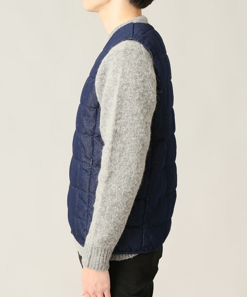 417 EDIFICE（フォーワンセブンエディフィス）の「◇TAION / タイオン V NECK DENIM BUTTON ダウンベスト（ダウンベスト・メンズ・ネイビー/ブルー系その他・SMALL/MEDIUM/LARGE/X-LARGE）」の6枚目の写真