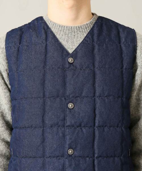 417 EDIFICE（フォーワンセブンエディフィス）の「◇TAION / タイオン V NECK DENIM BUTTON ダウンベスト（ダウンベスト・メンズ・ネイビー/ブルー系その他・SMALL/MEDIUM/LARGE/X-LARGE）」の8枚目の写真