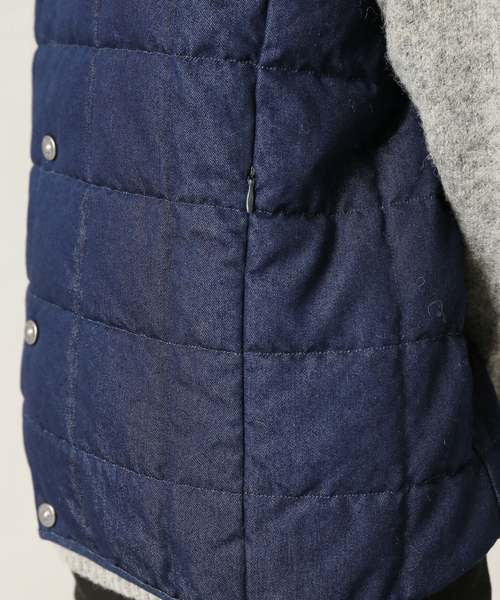 417 EDIFICE（フォーワンセブンエディフィス）の「◇TAION / タイオン V NECK DENIM BUTTON ダウンベスト（ダウンベスト・メンズ・ネイビー/ブルー系その他・SMALL/MEDIUM/LARGE/X-LARGE）」の12枚目の写真