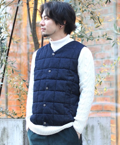 417 EDIFICE（フォーワンセブンエディフィス）の「◇TAION / タイオン V NECK DENIM BUTTON ダウンベスト（ダウンベスト・メンズ・ネイビー/ブルー系その他・SMALL/MEDIUM/LARGE/X-LARGE）」の21枚目の写真