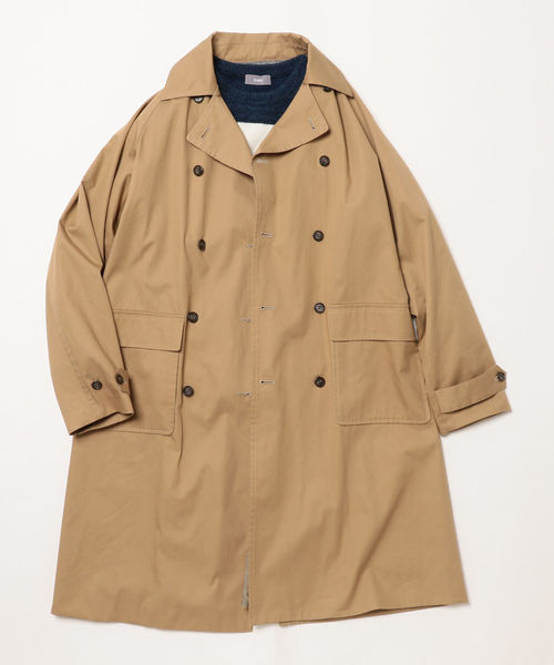 SHIPS（シップス）の「SU: オーバートレンチコート■（トレンチコート・メンズ・ベージュ/キャメル・SMALL/MEDIUM/LARGE）」の2枚目の写真