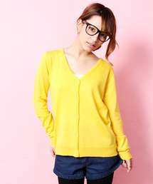 WEGO | 綿タッチアクリルVネックLSカーディガン(カーディガン/ボレロ)