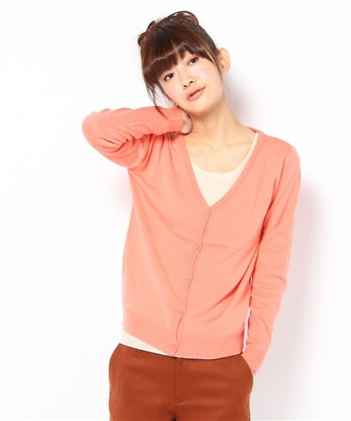 WEGO（ウィゴー）の「綿タッチアクリルVネックLSカーディガン（カーディガン/ボレロ・レディース・グリーン/グリーン系その他/ブルー/ネイビー/イエロー/ピンク/レッド・FREE）」の22枚目の写真