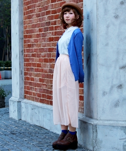 WEGO（ウィゴー）の「綿タッチアクリルVネックLSカーディガン（カーディガン/ボレロ・レディース・グリーン/グリーン系その他/ブルー/ネイビー/イエロー/ピンク/レッド・FREE）」の18枚目の写真