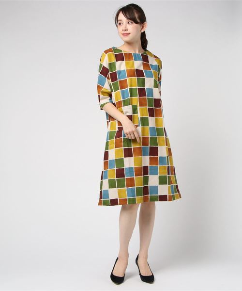 PARKS TOKYO SELECT(パークストウキョウセレクト)の「【丸山工房】北欧 ワンピース(ワンピース・レディース・ブラック/ブルー系その他/マルチ/ブラック系その他/ブラック系その他2/グレー系その他・FREE)」の6枚目の写真