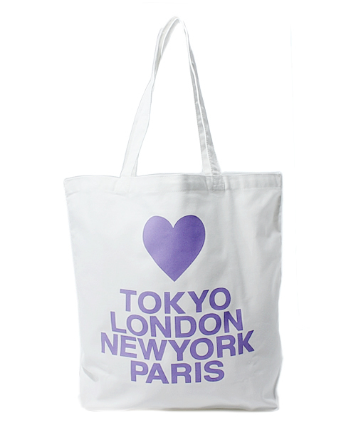 WEGO（ウィゴー）の「WEGO/ハートシティトートバッグ（トートバッグ・レディース・ブラック/ライトパープル・FREE）」の2枚目の写真