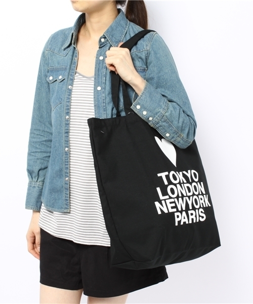 WEGO（ウィゴー）の「WEGO/ハートシティトートバッグ（トートバッグ・レディース・ブラック/ライトパープル・FREE）」の9枚目の写真