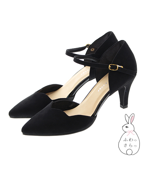 JELLY BEANS（ジェリービーンズ）の「セパレートストラップヒールパンプス<ふわさら>(148-305)JELLY BEANS(ジェリービーンズ)（パンプス・レディース・ブラック/グレー/レッド・23/24/21.5/22/22.5/23.5/24.5/25/25.5）」の4枚目の写真