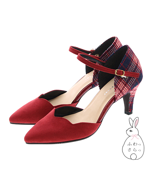 JELLY BEANS（ジェリービーンズ）の「セパレートストラップヒールパンプス<ふわさら>(148-305)JELLY BEANS(ジェリービーンズ)（パンプス・レディース・ブラック/グレー/レッド・23/24/21.5/22/22.5/23.5/24.5/25/25.5）」の6枚目の写真