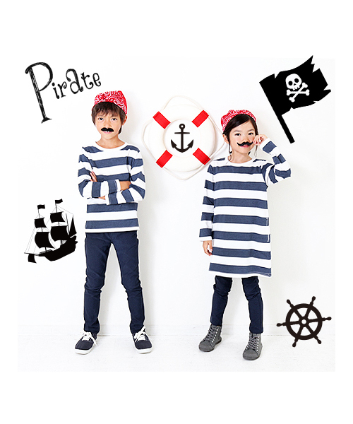 devirock（デビロック）の「プリントボーダー長袖Tシャツ カットソー（Tシャツ/カットソー・キッズ・ブラック/ネイビー/レッド・100cm/110cm/120cm/130cm/140cm/150cm/160cm）」の17枚目の写真