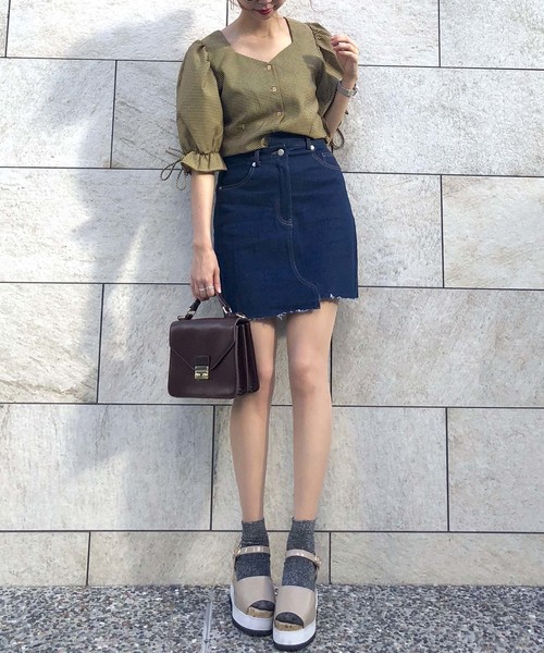 archives（アルシーヴ）の「デニム変形ミニスカート（スカート・レディース・ブラック/ネイビー・MEDIUM）」の5枚目の写真