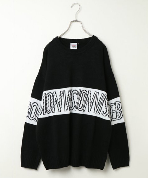 VISION STREET WEAR(ヴィジョンストリートウェア)の「WEB限定 VISION ロゴ切り替えニット(ニット/セーター・メンズ・オフホワイト/ブラック/レッド/ターコイズブルー・M/L)」の2枚目の写真
