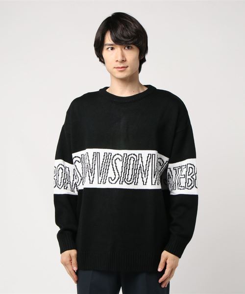 VISION STREET WEAR(ヴィジョンストリートウェア)の「WEB限定 VISION ロゴ切り替えニット(ニット/セーター・メンズ・オフホワイト/ブラック/レッド/ターコイズブルー・M/L)」の8枚目の写真