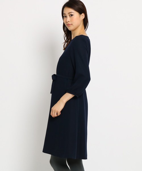 Sunauna（スーナウーナ）の「【洗える】ピーチAラインワンピース（ワンピース・レディース・ネイビー/カーキ・36/38/40）」の3枚目の写真